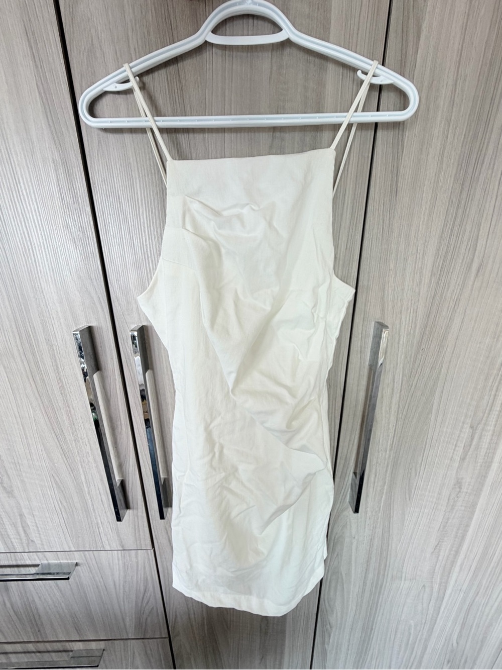 Dynamite Cream Spaghetti Strap Bodycon Dress